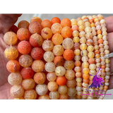 Frosted Colored Cracked Agate Beads