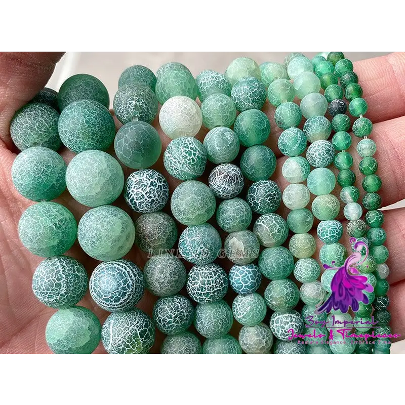 Frosted Colored Cracked Agate Beads