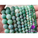 Frosted Colored Cracked Agate Beads