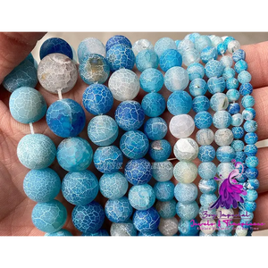 Frosted Colored Cracked Agate Beads