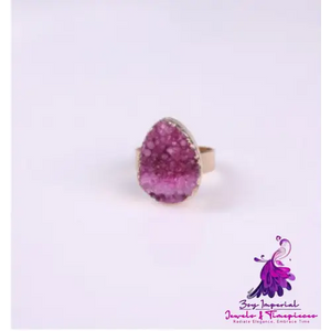 Agate Crystal Bud Rose Vintage Ring