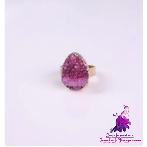 Agate Crystal Bud Rose Vintage Ring