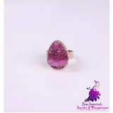 Agate Crystal Bud Rose Vintage Ring