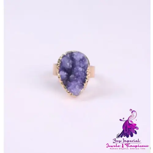 Agate Crystal Bud Rose Vintage Ring