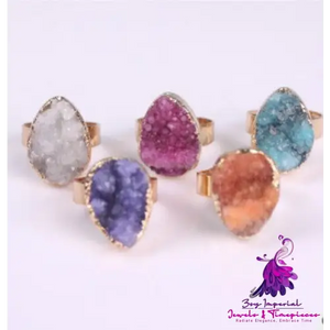 Agate Crystal Bud Rose Vintage Ring