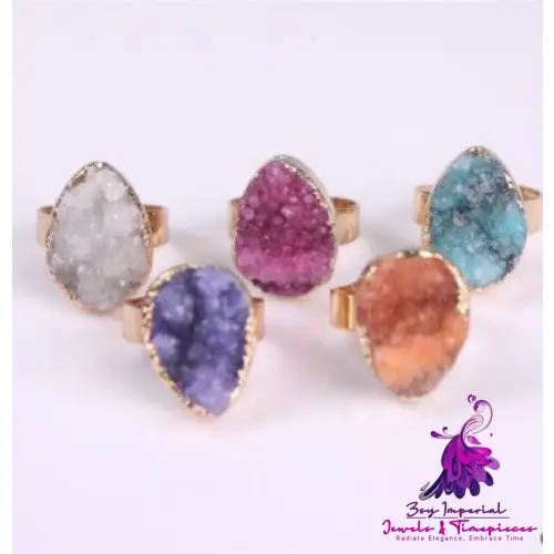 Agate Crystal Bud Rose Vintage Ring