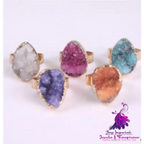 Agate Crystal Bud Rose Vintage Ring