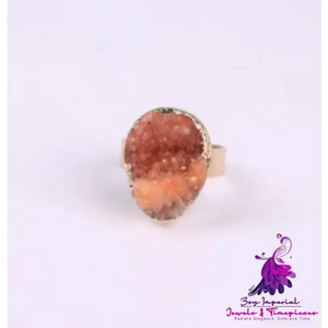 Agate Crystal Bud Rose Vintage Ring