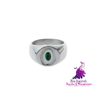 Green Zircon Alien Ring