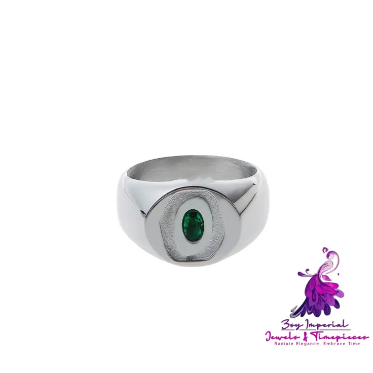 Green Zircon Alien Ring