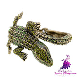 Exaggerated Alligator Diamond Cuff Bracelet