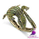 Exaggerated Alligator Diamond Cuff Bracelet