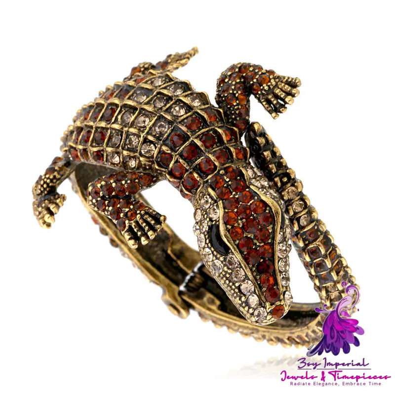 Exaggerated Alligator Diamond Cuff Bracelet