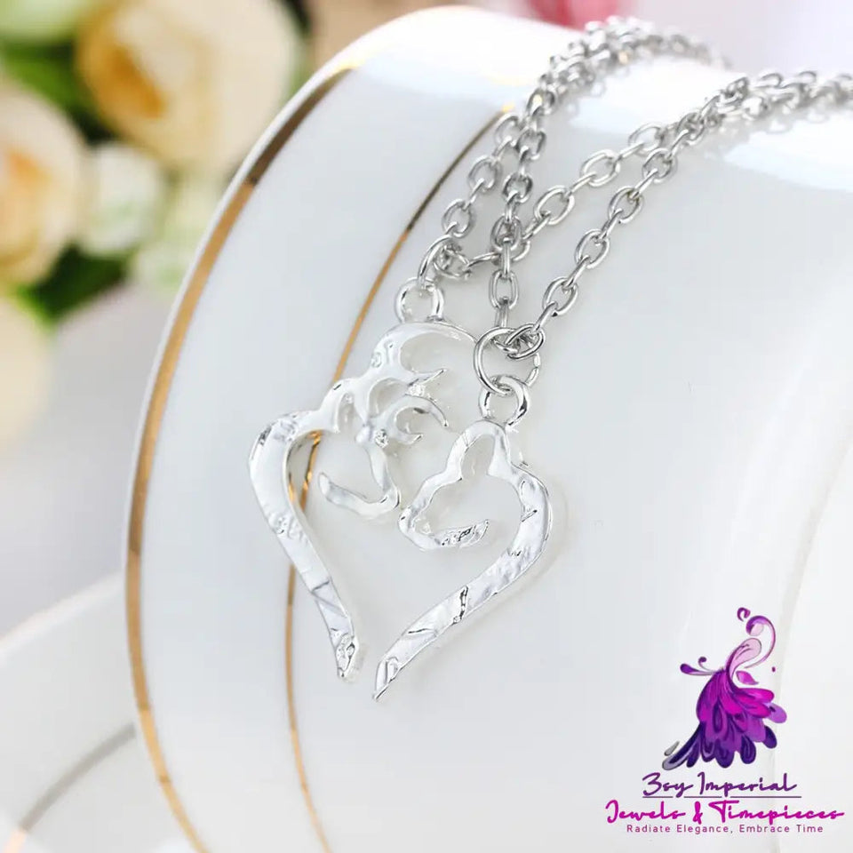 Love Alloy Elk Couple’s Pendant Animal Necklace