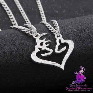 Love Alloy Elk Couple’s Pendant Animal Necklace