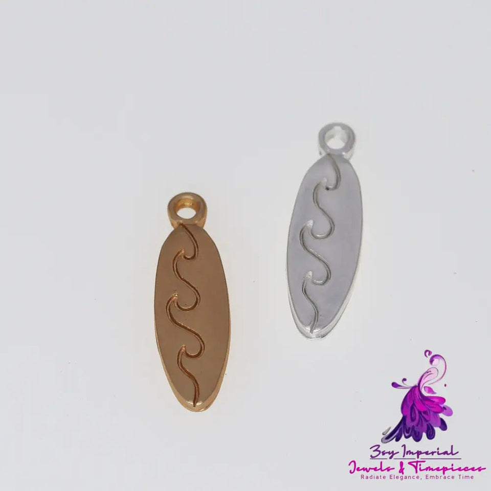 Alloy Surfboard Charm Necklace Earrings DIY