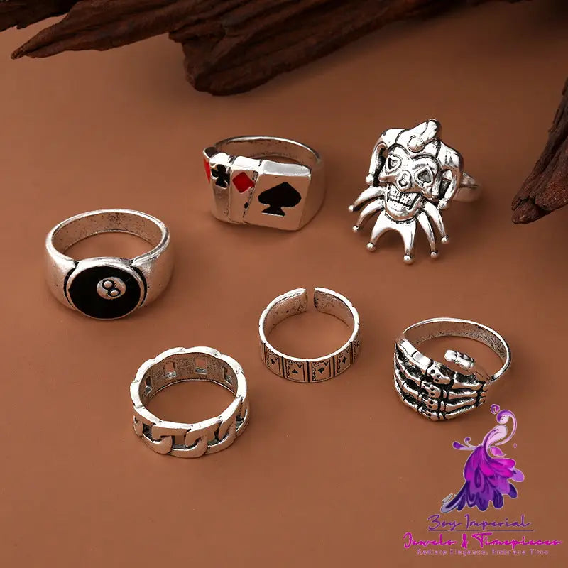 Retro Clown Claw Drip Ring Set