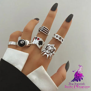 Retro Clown Claw Drip Ring Set