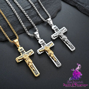 Men’s Alloy Man Wearing A Cross Necklace Pendant