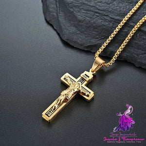 Men’s Alloy Man Wearing A Cross Necklace Pendant