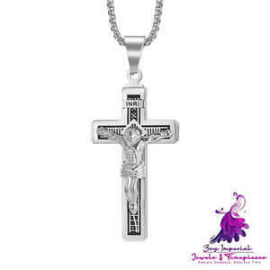 Men’s Alloy Man Wearing A Cross Necklace Pendant