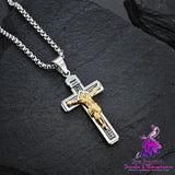 Men’s Alloy Man Wearing A Cross Necklace Pendant