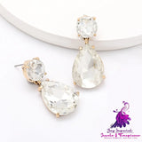 Alloy Diamond Glass Drill Earrings