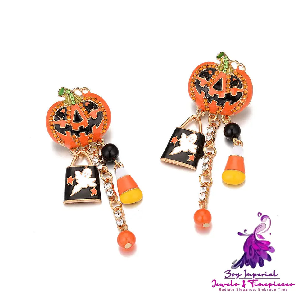 Dripping Pumpkin Exaggerated Earrings