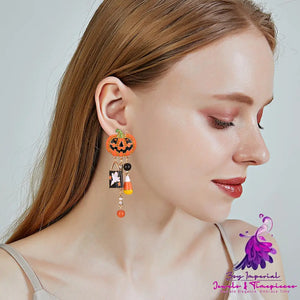 Dripping Pumpkin Exaggerated Earrings