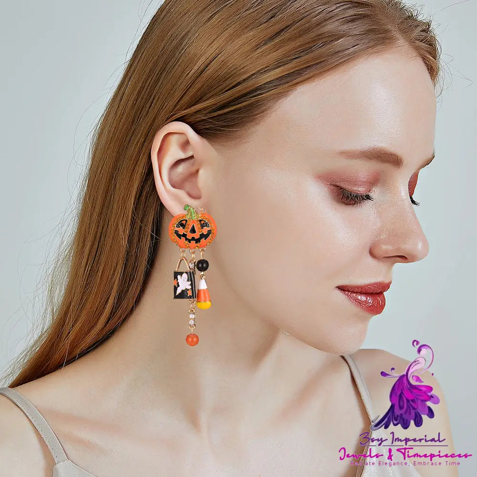 Dripping Pumpkin Exaggerated Earrings