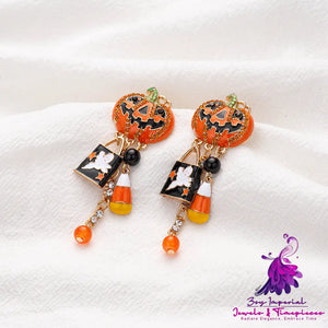 Dripping Pumpkin Exaggerated Earrings