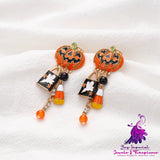 Dripping Pumpkin Exaggerated Earrings