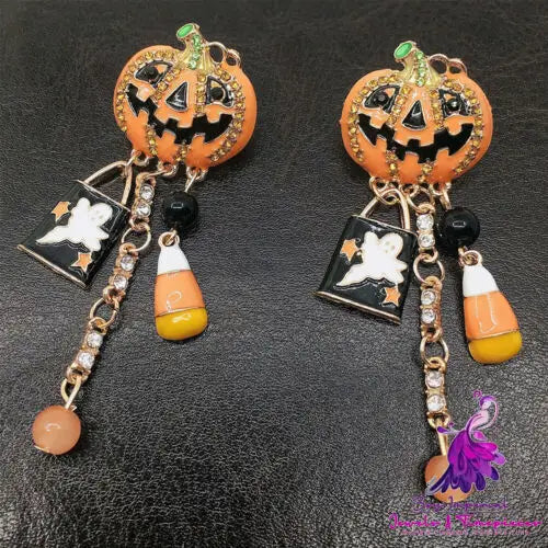 Dripping Pumpkin Exaggerated Earrings