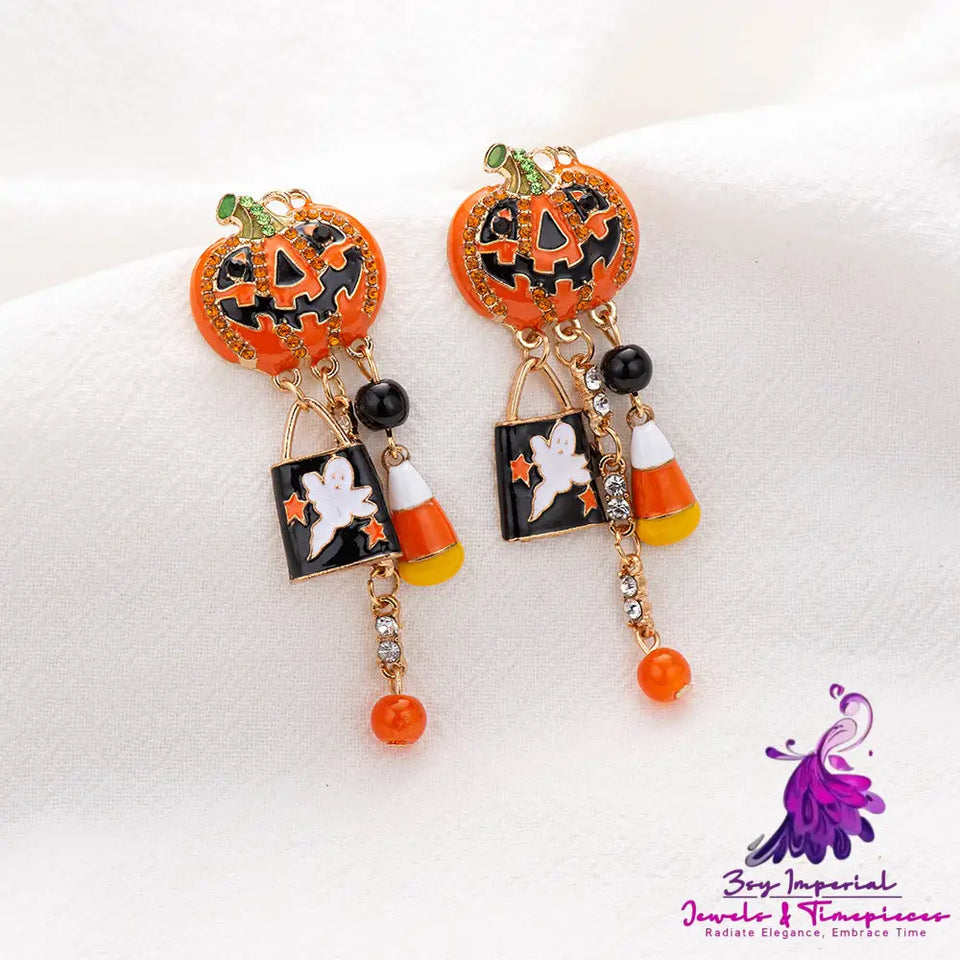 Dripping Pumpkin Exaggerated Earrings