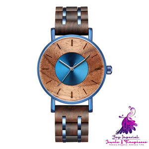 Summer Men’s Fashion Alloy Room Wood Watch