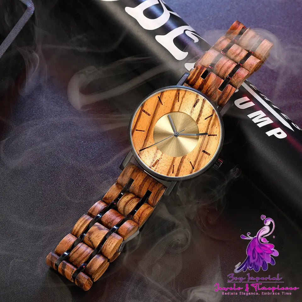 Summer Men’s Fashion Alloy Room Wood Watch