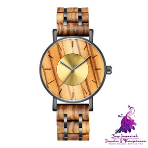 Summer Men’s Fashion Alloy Room Wood Watch