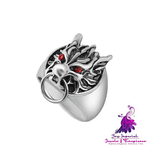 Wolf Head Alloy Ring