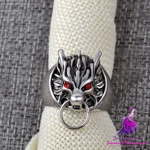 Wolf Head Alloy Ring