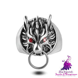 Wolf Head Alloy Ring