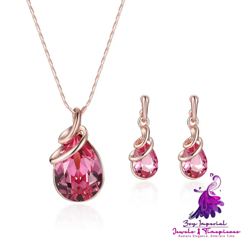 Gemstone Alloy Jewelry Set Necklace