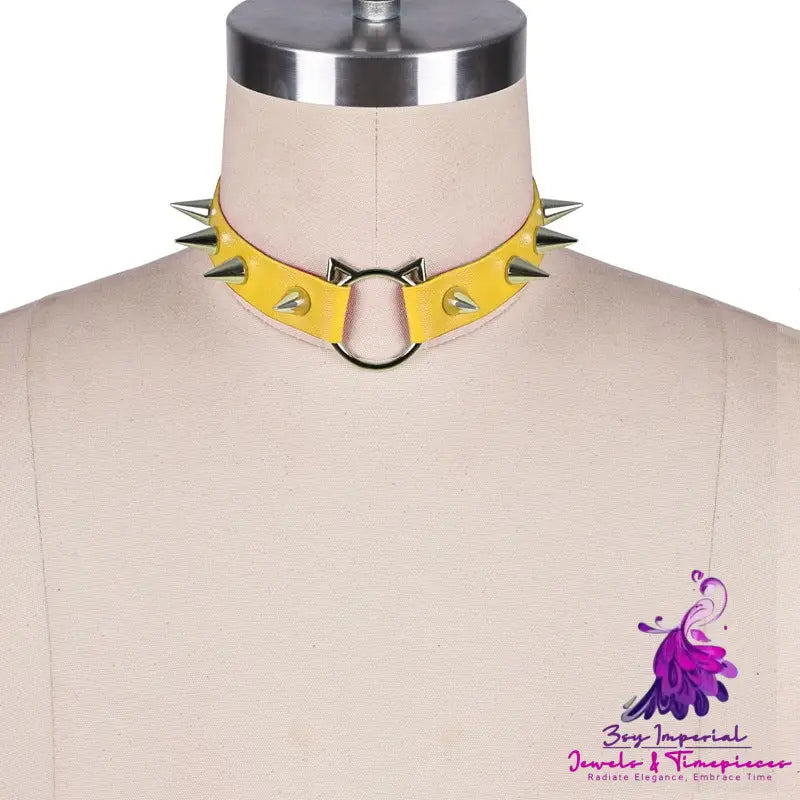 Cat Head Leather Collar Necklace