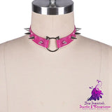 Cat Head Leather Collar Necklace