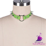 Cat Head Leather Collar Necklace