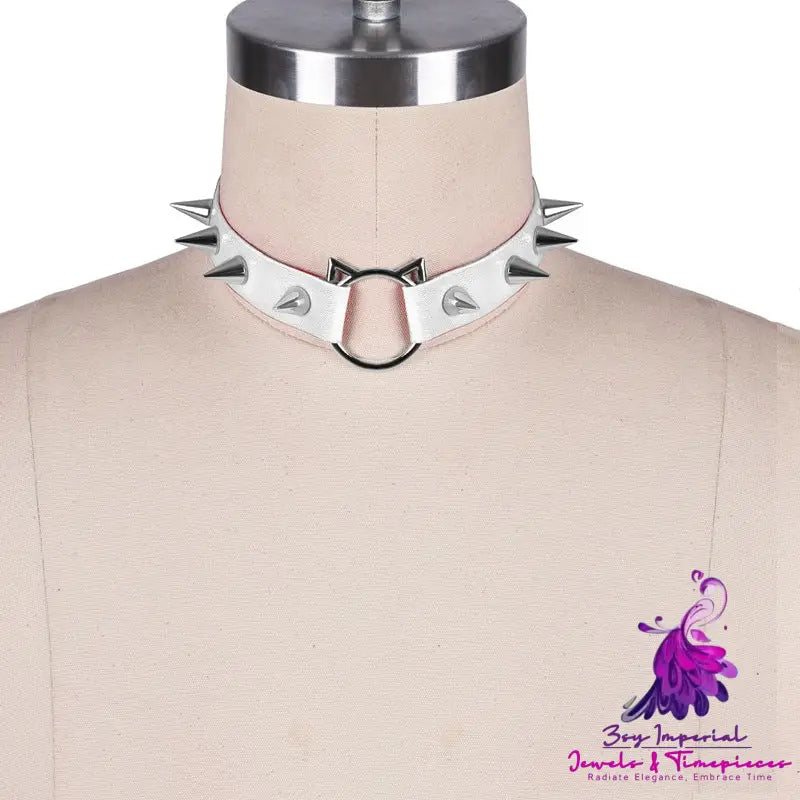 Cat Head Leather Collar Necklace