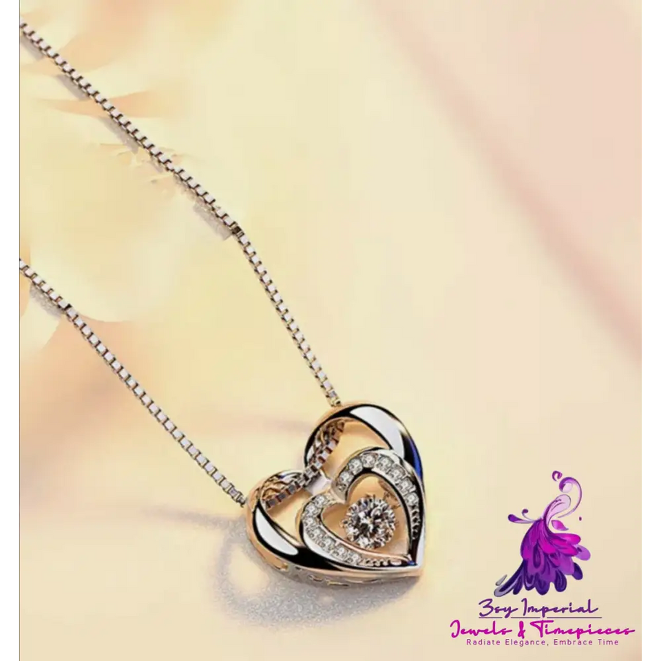 European And American Alloy Heart-shaped Pendant Necklace