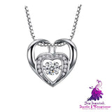 European And American Alloy Heart-shaped Pendant Necklace