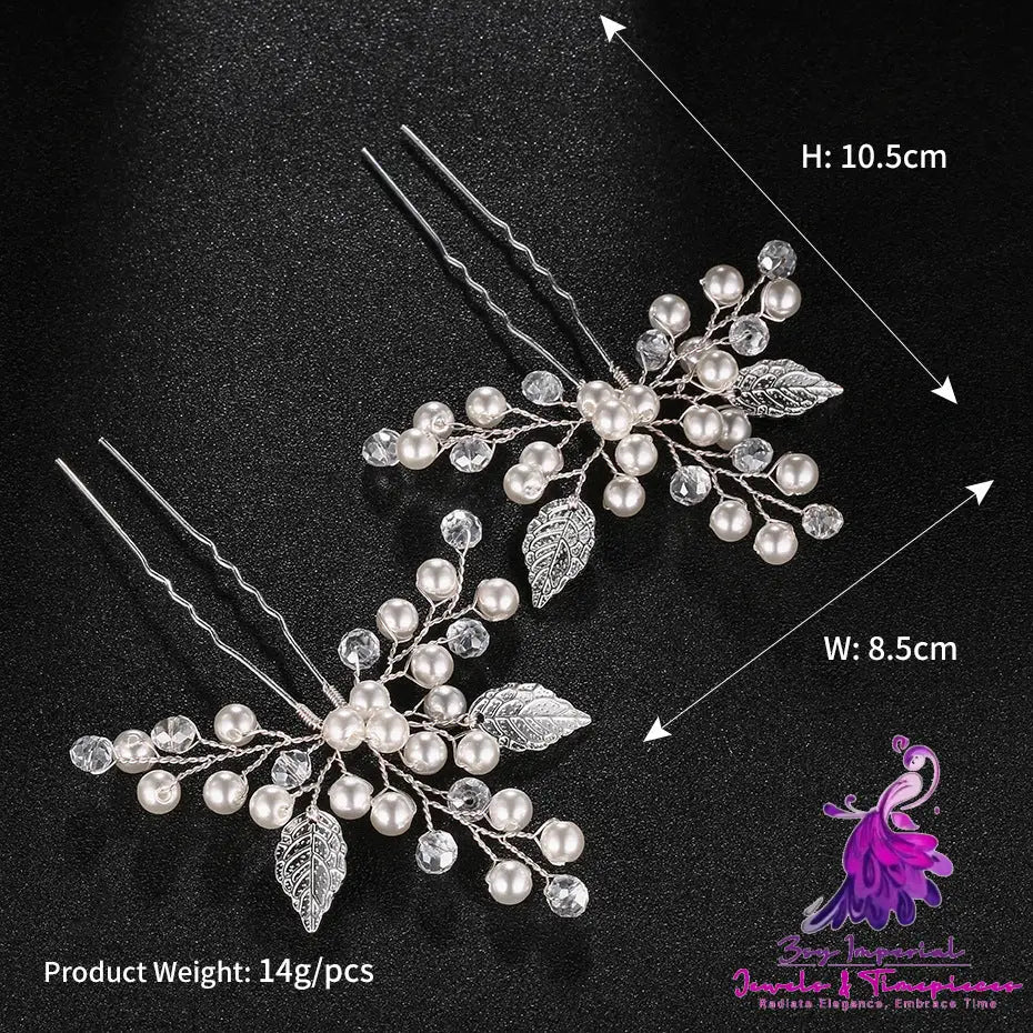 Bridal Alloy Leaf Hairpin