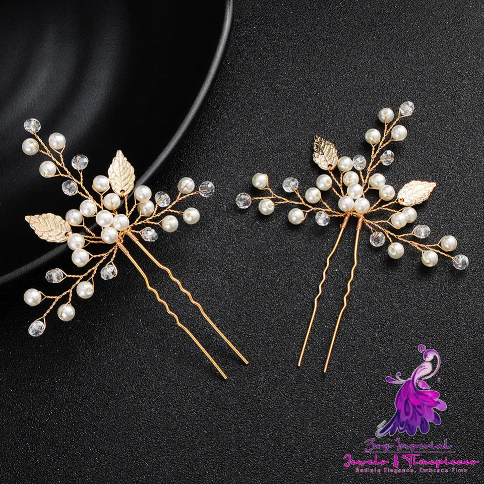 Bridal Alloy Leaf Hairpin