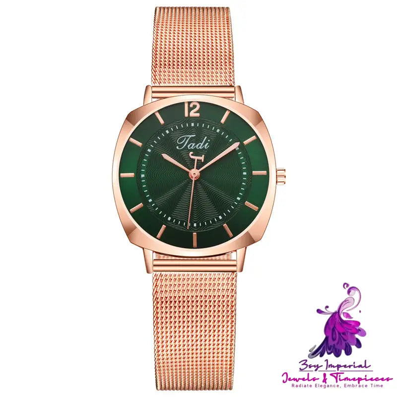 New Women’s Personalized Alloy Mesh Strap Watch